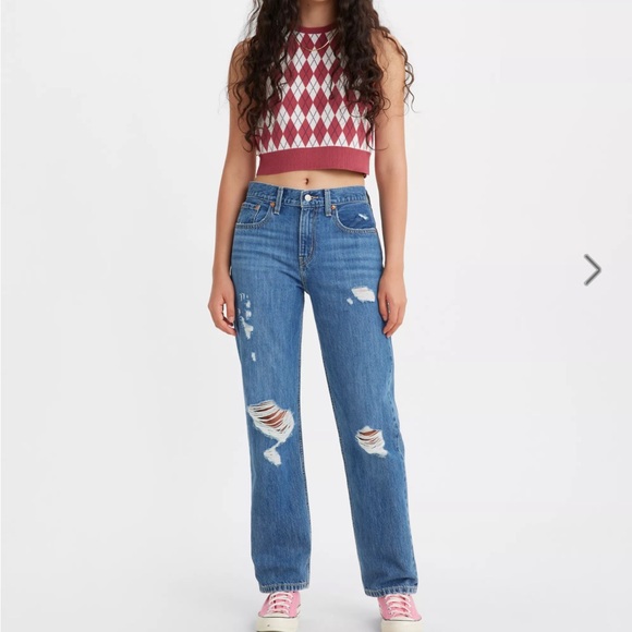 Levi's Blue Straight Leg Jeans - Picture 1 of 3